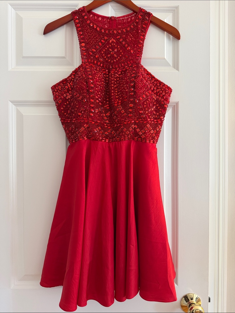 Sherry Hill Red Beaded Fit & Flare Dress Size 8-Homecoming/prom/wedding